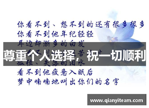尊重个人选择,祝一切顺利 尊重个人选择,祝一切顺利